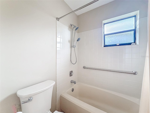 full bathroom featuring toilet and washtub / shower combination