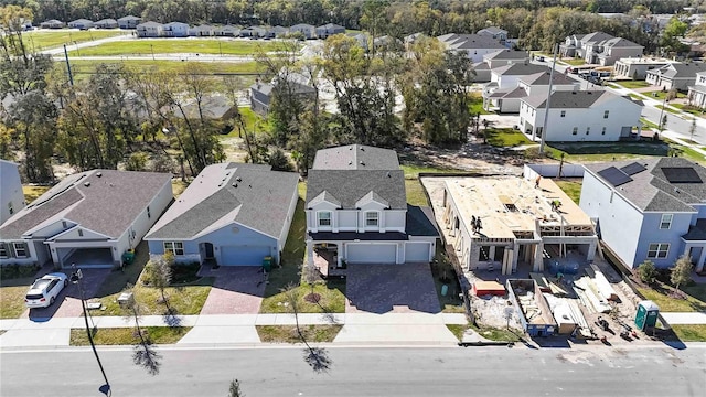 aerial view with a residential view