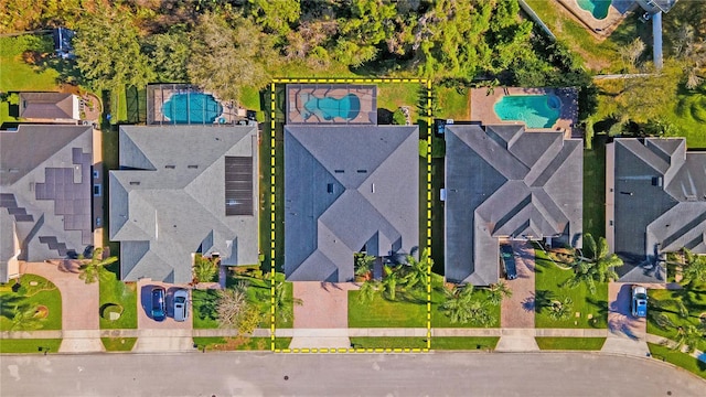 bird's eye view with a residential view