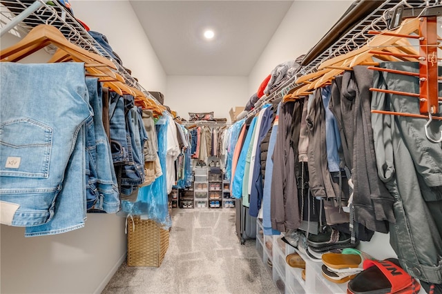 spacious closet with carpet floors