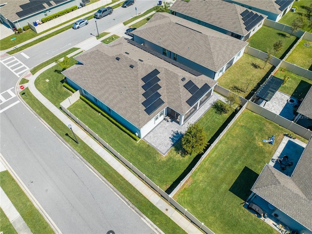 aerial view with a residential view