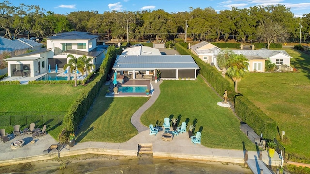 aerial view with a residential view