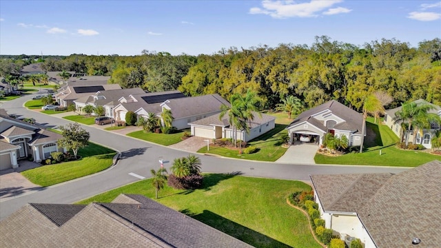 drone / aerial view with a residential view