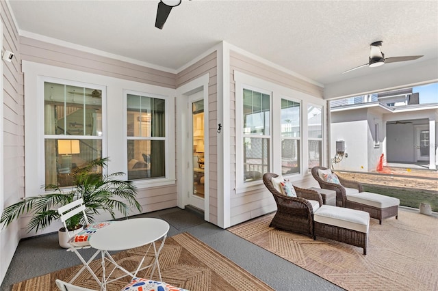 view of patio / terrace with a ceiling fan