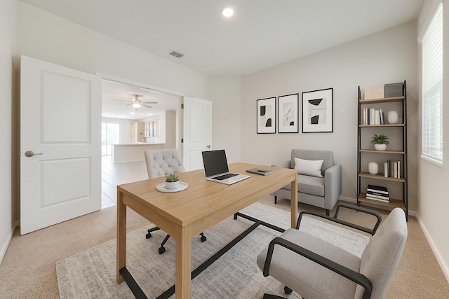 3415 Sagebrush St, Harmony, FL 34773 - office area featuring light colored carpet and recessed lighting