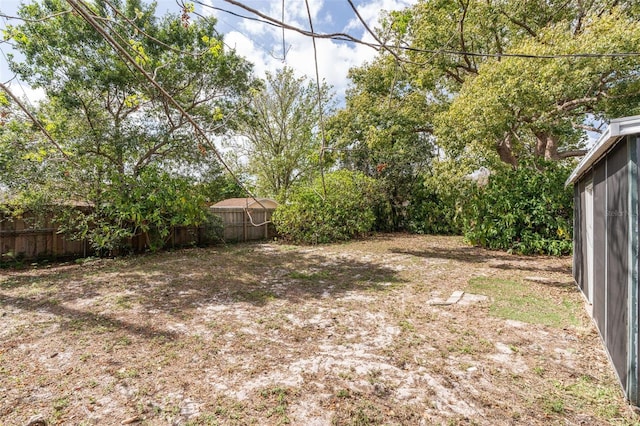 view of yard featuring fence