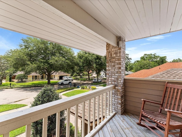 wooden deck with covered porch