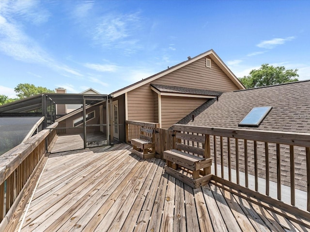 deck with glass enclosure