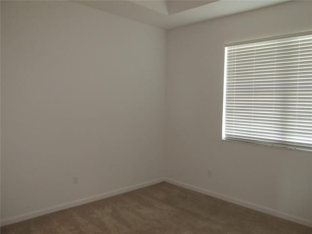 spare room featuring carpet floors and baseboards