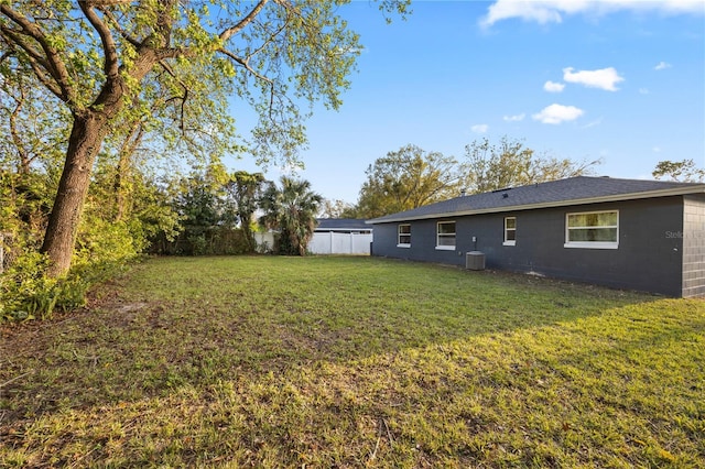 view of yard featuring fence