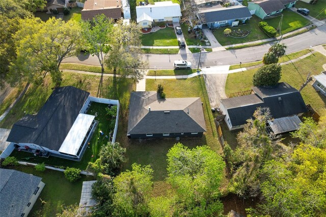 drone / aerial view with a residential view