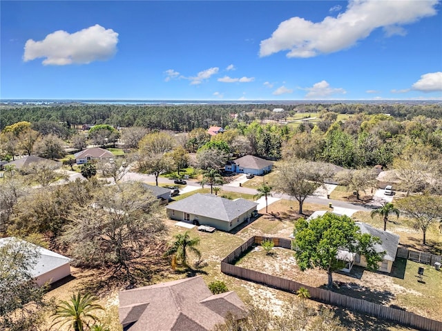 aerial view featuring a forest view