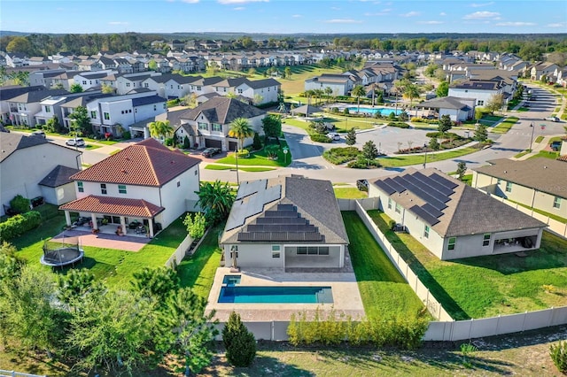 aerial view with a residential view