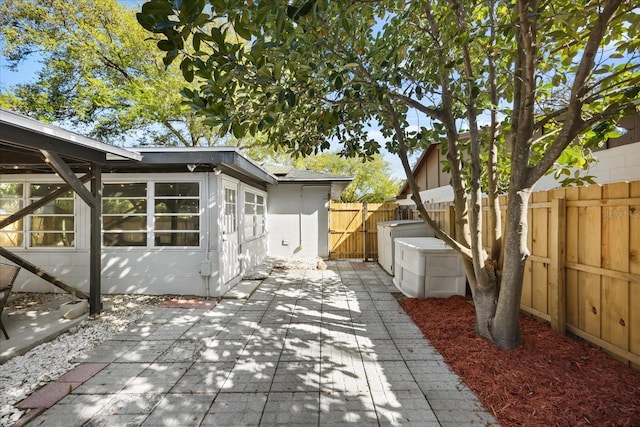 view of patio with a fenced backyard