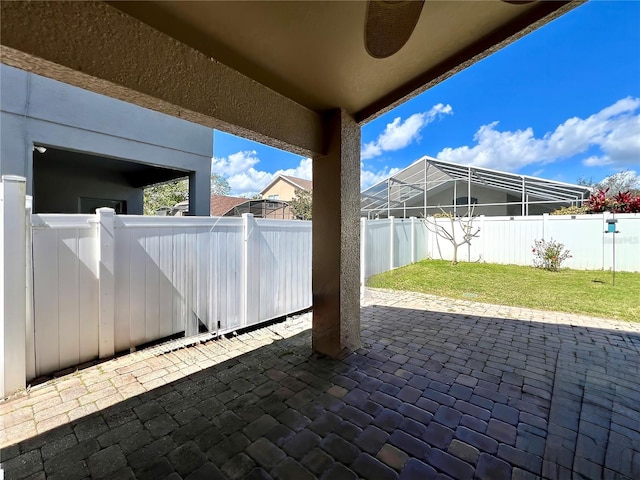 view of patio / terrace with a fenced backyard