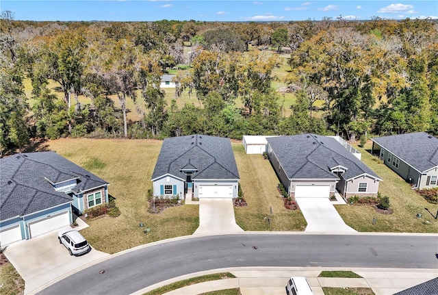 bird's eye view with a residential view