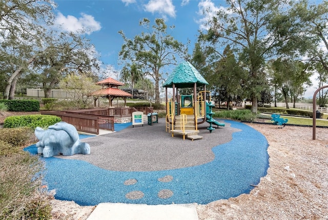 community playground with a gazebo