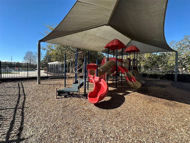 community play area with fence