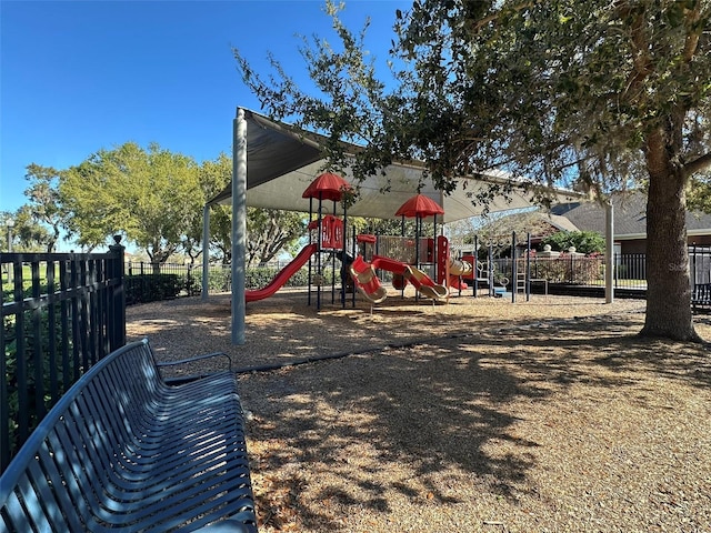 community play area featuring fence