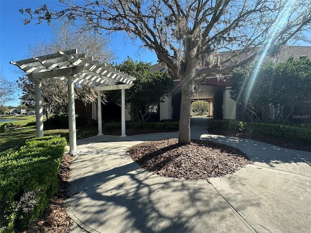 view of patio / terrace featuring a pergola