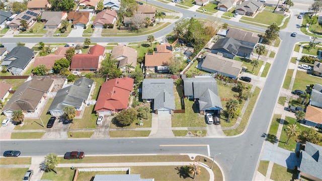 birds eye view of property with a residential view