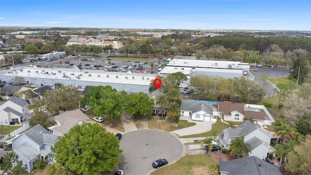 bird's eye view with a residential view