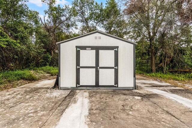 view of shed