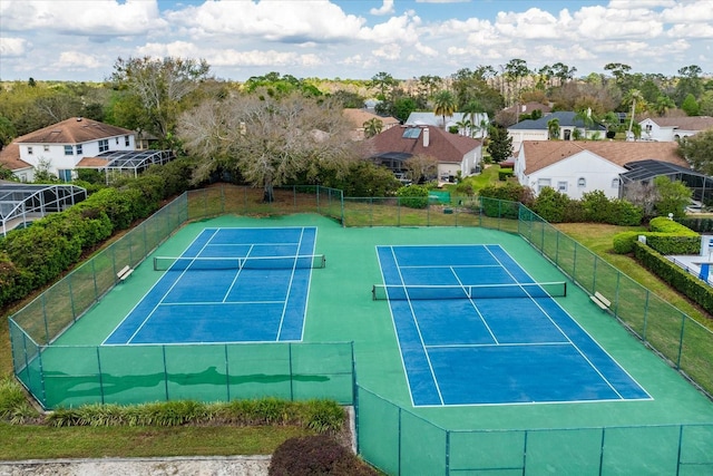 8606 Terrace Pines Ct, Orlando, FL 32836 - view of sport court featuring a residential view and fence