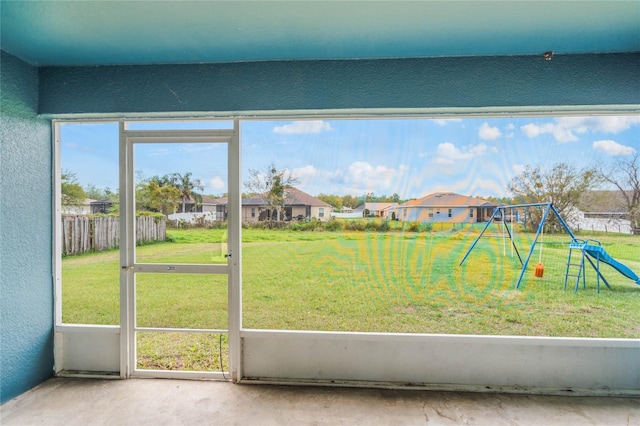 2851 Stonewood Cir, Lakeland, FL 33810 - unfurnished sunroom with plenty of natural light and a residential view