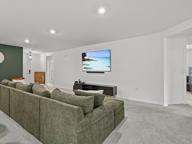 2925 SW 172nd Lane Rd, Ocala, FL 34473 - living room with recessed lighting, baseboards, and carpet