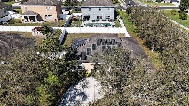 bird's eye view with a residential view