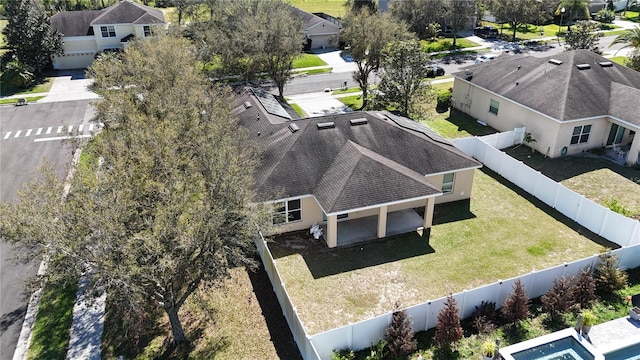 bird's eye view with a residential view