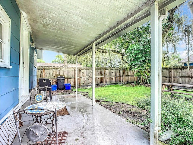 view of patio / terrace with a fenced backyard