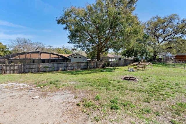 view of yard with fence