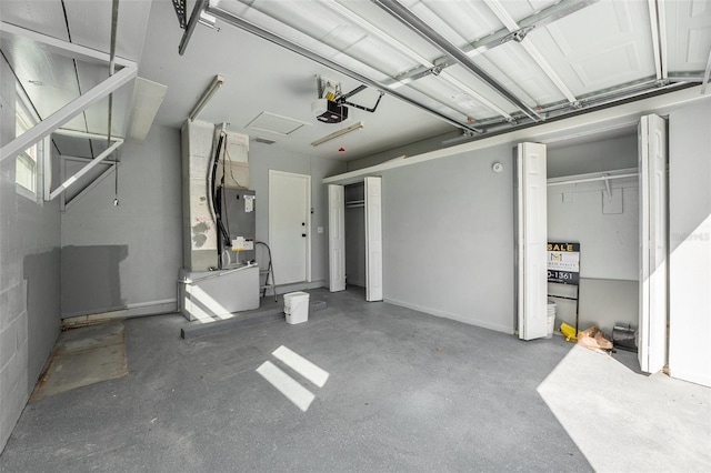 garage featuring a garage door opener