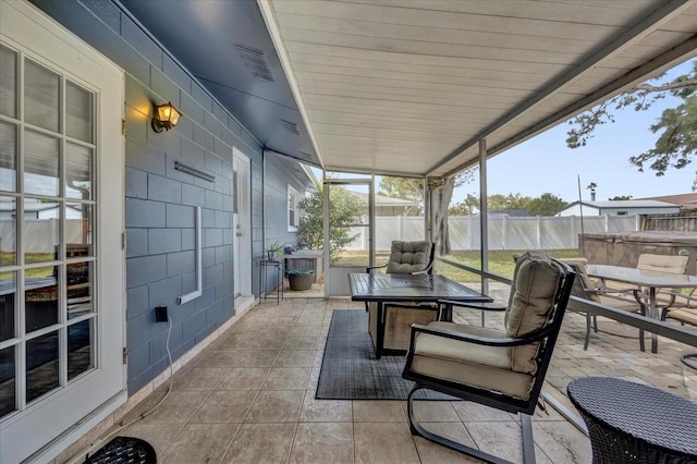 view of sunroom