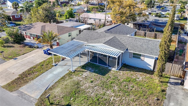 aerial view with a residential view