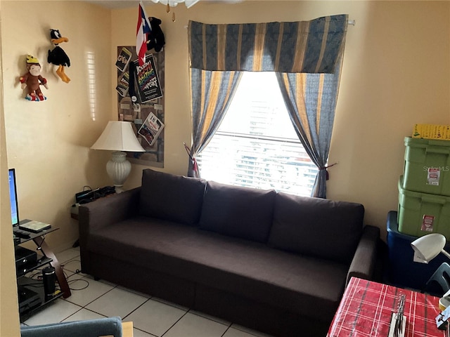 view of tiled living room