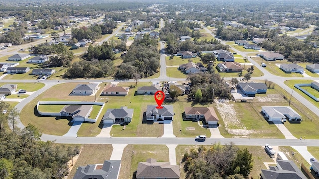 drone / aerial view with a residential view