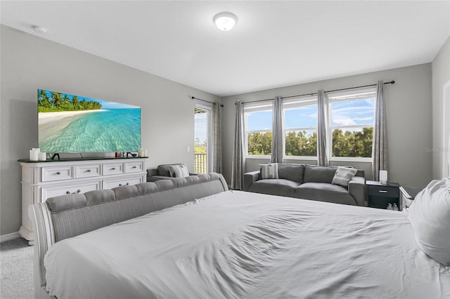 bedroom featuring baseboards and carpet flooring