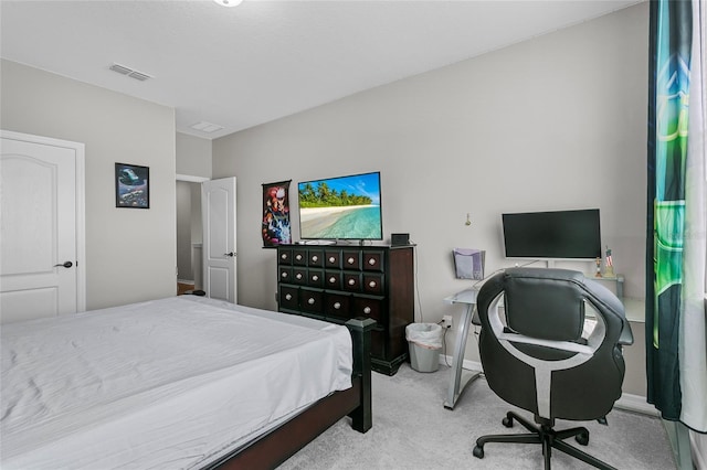 carpeted bedroom with visible vents