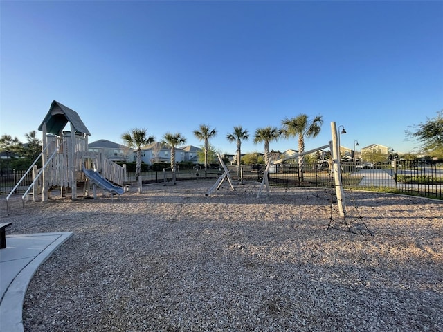 community play area with fence