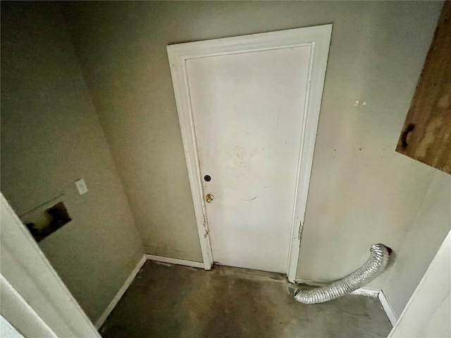 interior space with laundry area and washer hookup