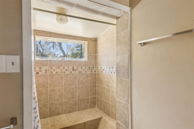 full bathroom with a tile shower