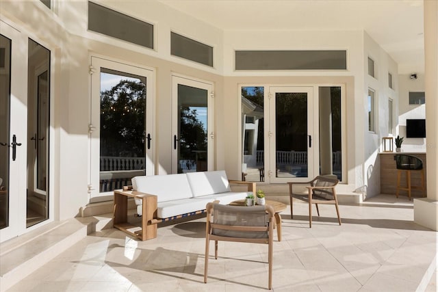 view of patio featuring an outdoor living space