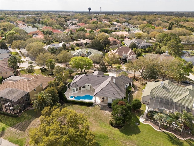 aerial view with a residential view