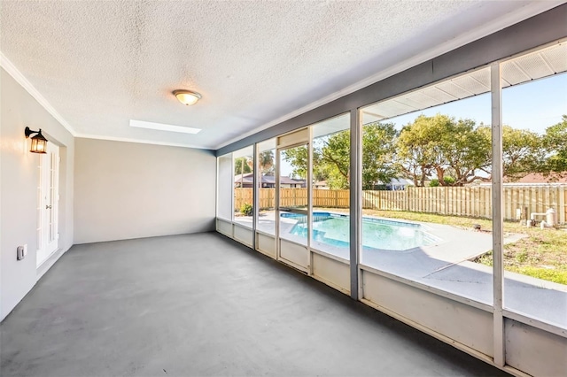 unfurnished sunroom with a wealth of natural light