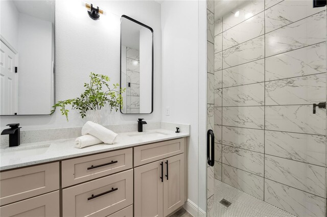 808 Tedder Rd SE, Palm Bay, FL 32909 - bathroom featuring double vanity, a stall shower, and a sink