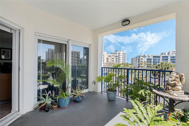 balcony featuring a view of city