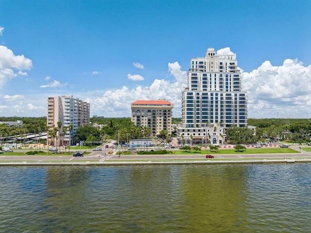 property view of water with a view of city